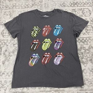The ROLLING STONES T shirt Classic Rock Tee Women's Gray Short Sleeve Sz Medium